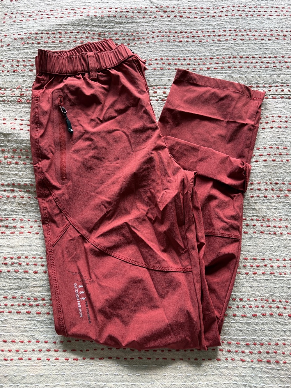 Women's Stretch Hiking Pants in Rust Red